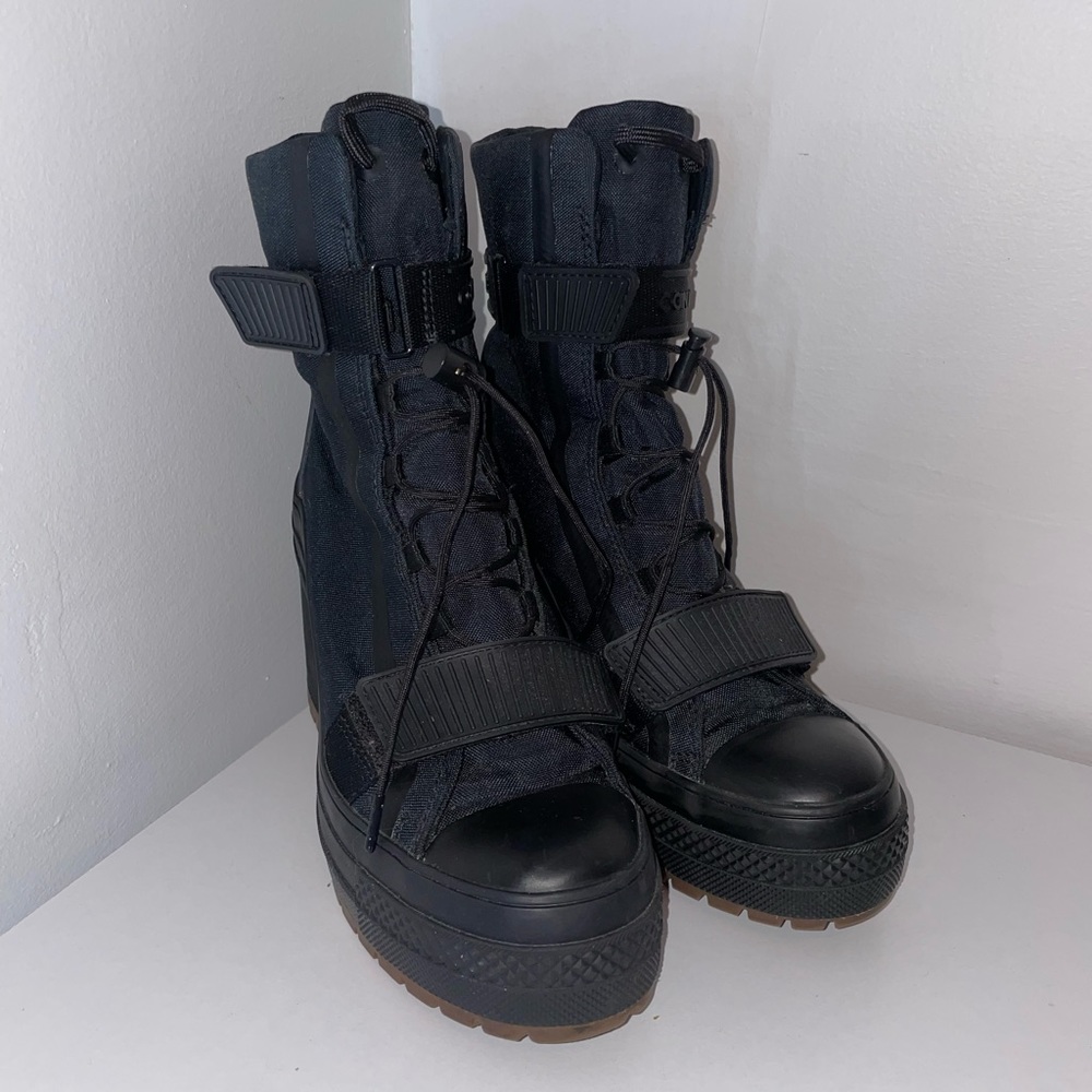 Converse heeled platform boots